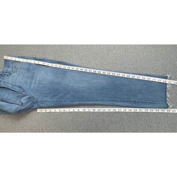 WIT& WISDOM Jeans Womens 12 Blue Cotton Blend Stretch Raw Hem Classic Skinny - Picture 6 of 6